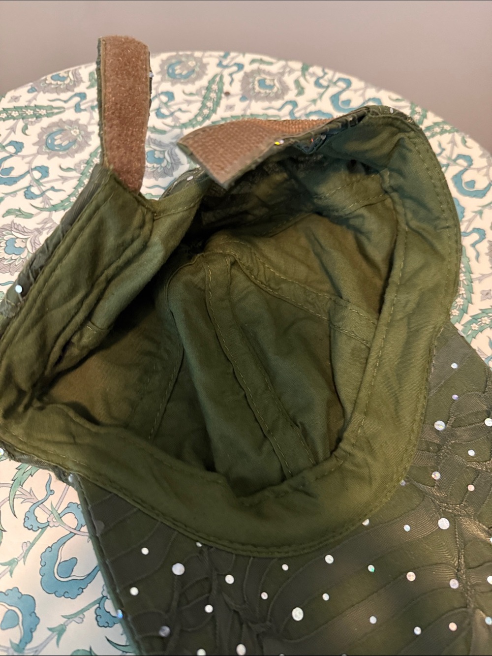 Army Green Sparkly Baseball Cap - Picture 5 of 5